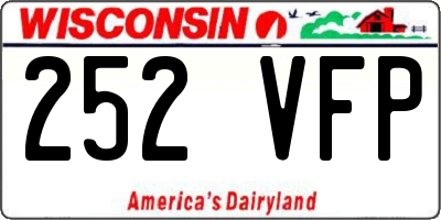 WI license plate 252VFP