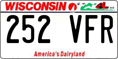 WI license plate 252VFR