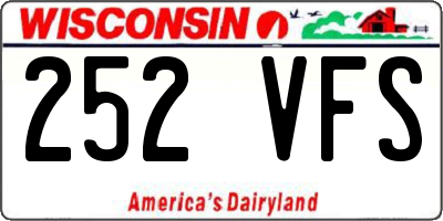 WI license plate 252VFS
