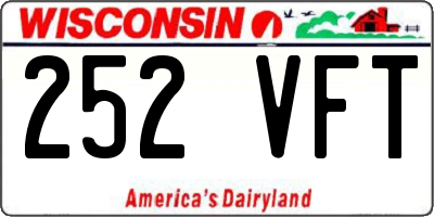 WI license plate 252VFT