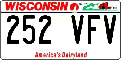 WI license plate 252VFV