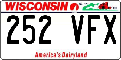 WI license plate 252VFX