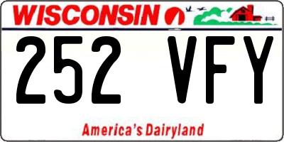 WI license plate 252VFY