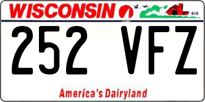 WI license plate 252VFZ