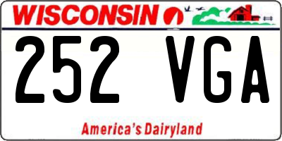 WI license plate 252VGA
