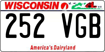 WI license plate 252VGB