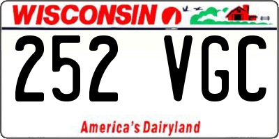 WI license plate 252VGC