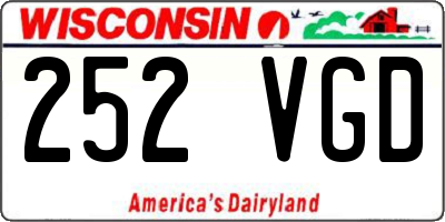 WI license plate 252VGD
