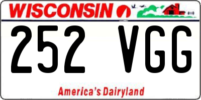 WI license plate 252VGG