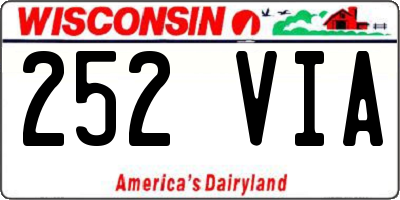 WI license plate 252VIA