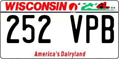 WI license plate 252VPB
