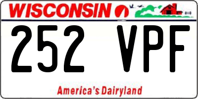 WI license plate 252VPF