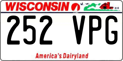 WI license plate 252VPG