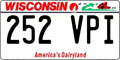 WI license plate 252VPI