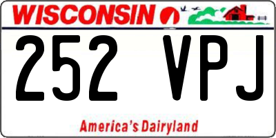 WI license plate 252VPJ