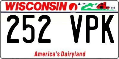 WI license plate 252VPK