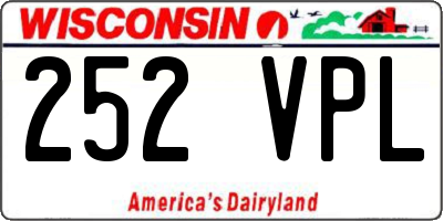 WI license plate 252VPL