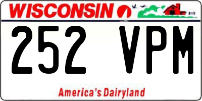 WI license plate 252VPM