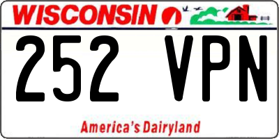 WI license plate 252VPN