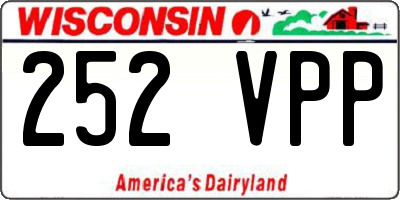 WI license plate 252VPP
