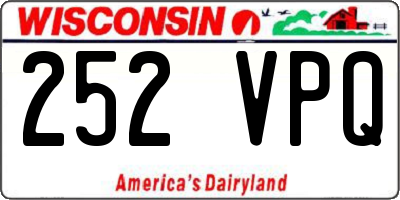 WI license plate 252VPQ