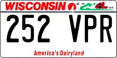WI license plate 252VPR