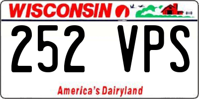 WI license plate 252VPS