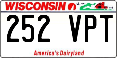 WI license plate 252VPT