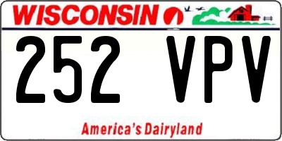 WI license plate 252VPV