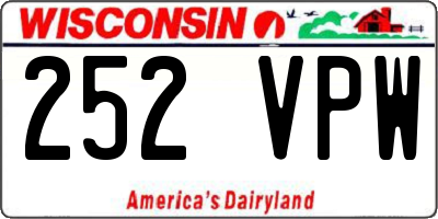 WI license plate 252VPW