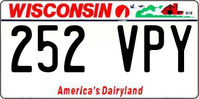 WI license plate 252VPY