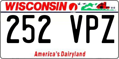 WI license plate 252VPZ