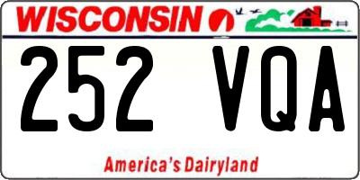WI license plate 252VQA