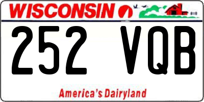 WI license plate 252VQB