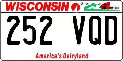 WI license plate 252VQD