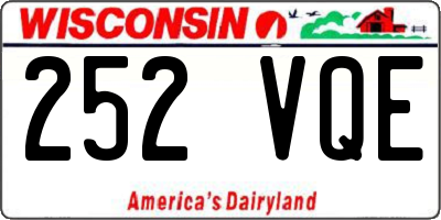 WI license plate 252VQE