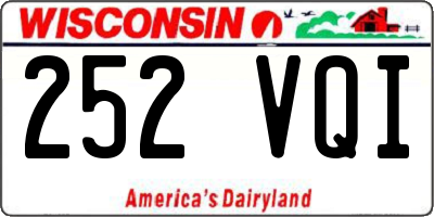 WI license plate 252VQI