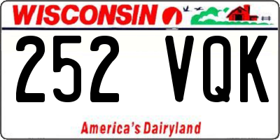 WI license plate 252VQK
