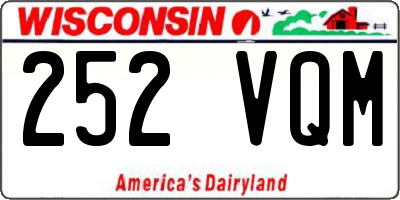 WI license plate 252VQM