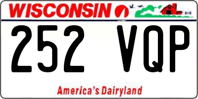 WI license plate 252VQP