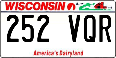 WI license plate 252VQR