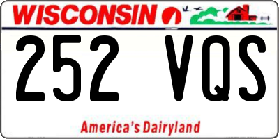 WI license plate 252VQS