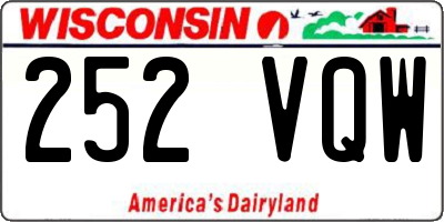 WI license plate 252VQW