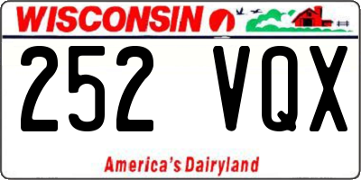 WI license plate 252VQX