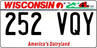 WI license plate 252VQY