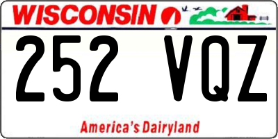 WI license plate 252VQZ