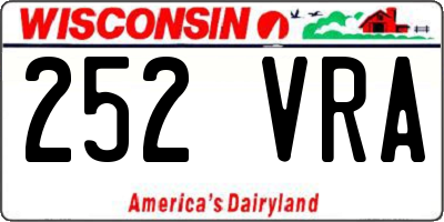 WI license plate 252VRA