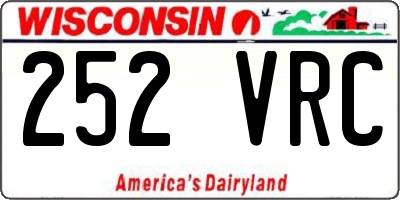 WI license plate 252VRC