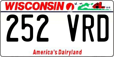 WI license plate 252VRD