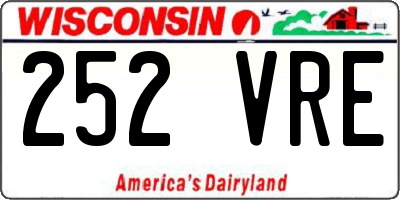 WI license plate 252VRE
